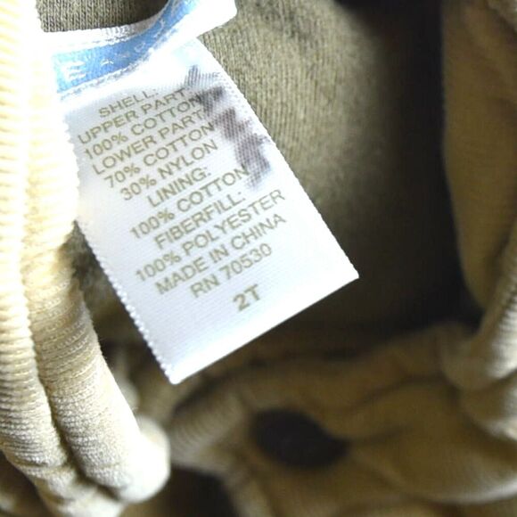 JANIE AND JACK Hunting Puff Vest Sz 2T Warm Snaps Corduroy Army Green - Picture 5 of 7